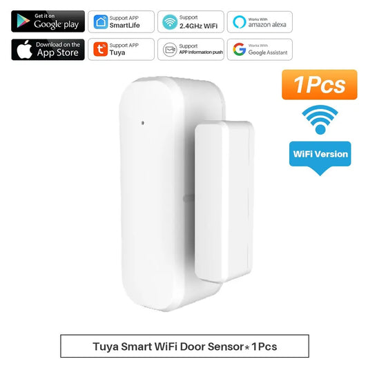 Tuya Smart Door Sensor Wifi Door Window Open Closed Detector Smart Home Security Alarm System Smart Life APP Control