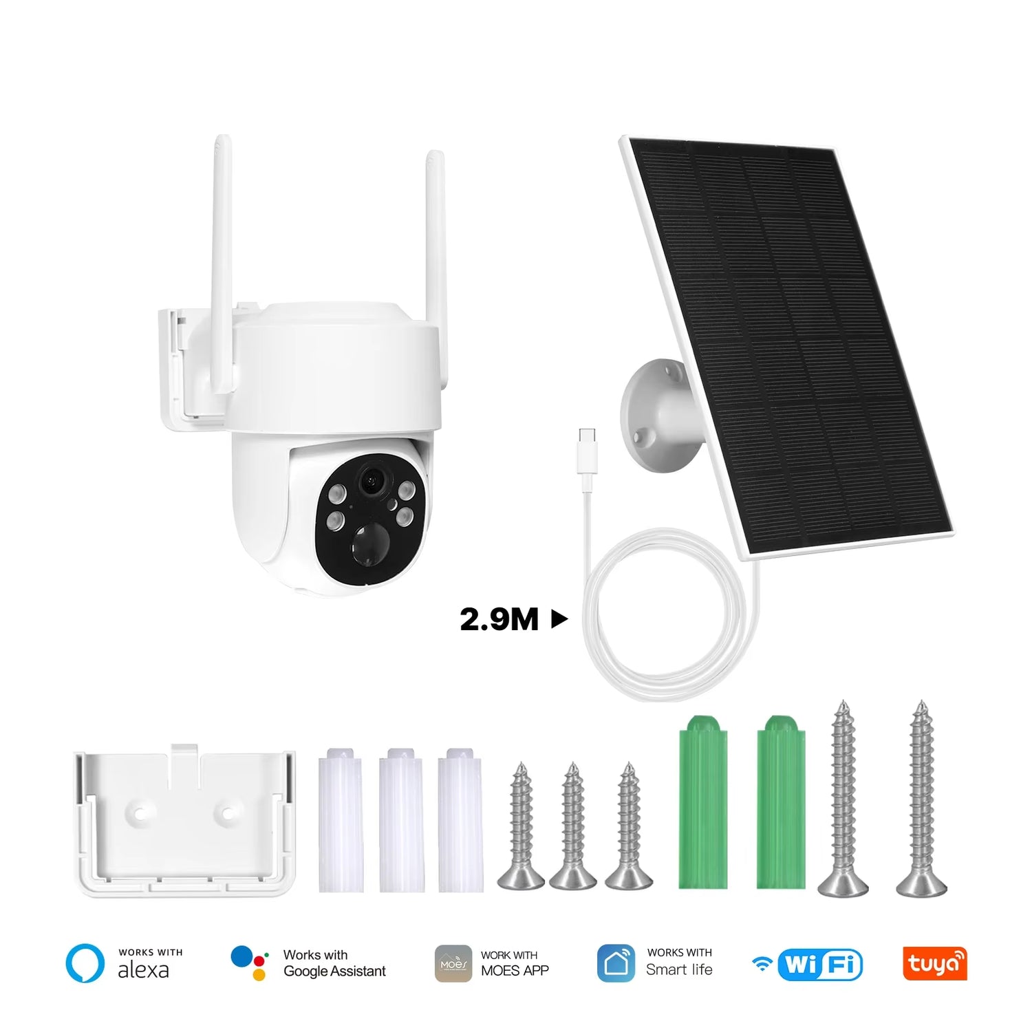 Tuya 4G/Wi-Fi 4MP Smart Surveillance Camera with Solar Charging, IP65 Waterproof, Human Tracking, and Full Color Night Vision
